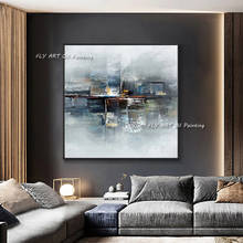 Pintura al óleo de arte abstracto moderno sobre lienzo, arte de pared hecho a mano, imágenes de arte abstracto para decoración del hogar y sala de estar, 2020 2024 - compra barato