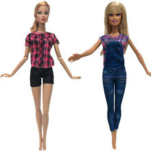 NK-Conjunto de vestido de muñeca Barbie para niñas, ropa de fiesta, falda de moda, accesorios para muñecas, regalo, 2 unids/set, 01P 2X 2024 - compra barato