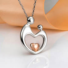 925 sterling silver Mother Child Necklaces with Hand in Hand Heart Shaped Pendant Necklace Love Family fashion Jewelry Gift 2020 2024 - buy cheap