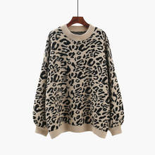 Autumn 2020 new leopard print sweater women's pullover Korean version loose lazy style small fresh sweater top 2024 - buy cheap