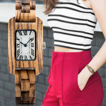 BOBOBIRD-Reloj de madera elegante para Mujer, pulsera de cuarzo, Reloj femenino + caja 2024 - compra barato