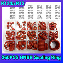 Kit de vedação de anéis em forma de o hnbr, conjunto de borracha vermelha r134a r12 para sistema de ar condicionado automotivo a/c 2024 - compre barato