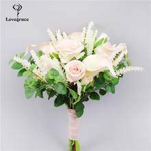 White Bridal Bouquet Artificial Roses Wedding Bouquet for Bridesmaids Bride Wedding Flowers Bridal Bouquet Marriage Accessories 2024 - buy cheap