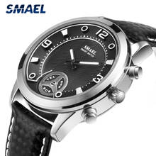 SMAEL-Reloj de pulsera analógico de cuero para hombre, cronógrafo deportivo de marca de lujo, informal, resistente al agua, estilo militar 2024 - compra barato