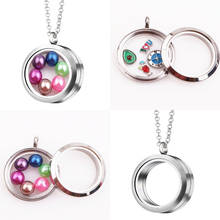 Stainless Steel 30mm Round Floating Glass Plain Locket Pendant Necklaces Making Metal Fit  Pearls Locket Necklaces Gift Jewelry 2024 - buy cheap