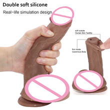 Doble silicona consolador realista pene Dick fuerte succión Copa consolador Artificial para mujer masturbador adultos juguetes sexuales para mujeres 2024 - compra barato