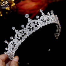 ASNORA Fashion AAA Cubic Zirconia Crown Bridal WeddingTiaras Lengthened Hair Accessories Sweet Birthday Party Headdress A01207 2024 - buy cheap