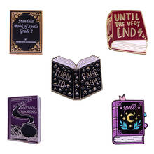 Book of spells enamel pin magical witchcraft badge literature brooch bookworm bookish gift 2024 - buy cheap