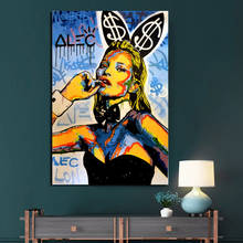 Canvas Picture Alec Monopoly Home Decor Graffiti Prints Wall Art Cat Girl Modular Money Poster Beauty Painting Living Room Frame 2024 - buy cheap