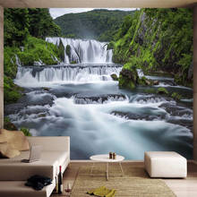 Papel tapiz 3D personalizado con cascadas modernas, foto de paisaje natural, murales de pared para sala de estar, TV, dormitorio, decoración del hogar, pintura de pared fresca 2024 - compra barato