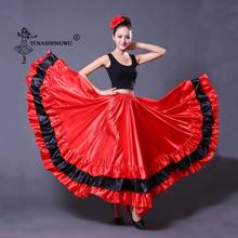 Falda de Flamenco español para mujer, trajes de baile de talla grande, ropa para mujer, Festival de corrida de toro español rojo y negro, ropa de danza del vientre 2024 - compra barato