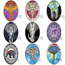 Zdying India Bohemia Elephant Pattern Oval Glass Cabochons Beads DIY Necklace Brooch Keychain Pendant Jewelry Findings 2024 - buy cheap