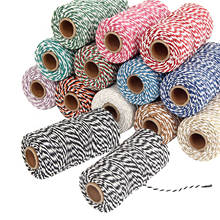 Cordón de algodón 100% trenzado, cuerda de colores para manualidades, macramé, hilo textil para el hogar, suministro decorativo de boda, 110 yardas, 2mm 2024 - compra barato