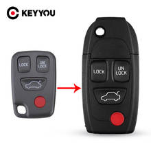 KEYYOU Car Key For Volvo 3+1 Buttons Remote Modified Car Key Fob Keyless For Volvo XC70 XC90 V50 V70 S60 S80 Key Auto Case Cover 2024 - buy cheap