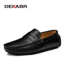 DEKABR Big Size 38~49 Men Loafers Real Leather Shoes Fashion Men Boat Shoes Brand Men Casual Leather Shoes Male Flat Shoes 2024 - buy cheap