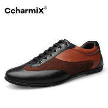 CcharmiX большой Размеры из натуральной нешлифованной кожи; Мужские туфли; Женские ботильоны со шнуровкой из натуральной кожи; Мужская повседневная обувь высокого качества кроссовки мужская обувь 2024 - купить недорого