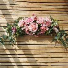 Flor artificial grinalda porta limiar guirlanda casa festa de casamento parede decoração do casamento acessórios de decoração para casa 2024 - compre barato