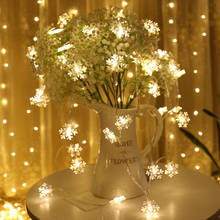1.5M/6M LED Snowflake Fairy Garland String Lights Novelty For New Year Christmas Wedding Home Indoor Decoration Battery Powered 2024 - buy cheap