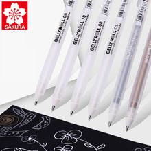 Conjunto de caneta de alto brilho sakura pintado à mão de alto brilho branco caneta pintura arte especial linha gancho caneta pintura caneta 2024 - compre barato