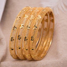 Pulseira feminina 4 tamanhos joias douradas dubai braceletes cor dourada para braceletes etíopes joias braceletes presentes 2024 - compre barato