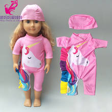 Traje de baño de unicornio para muñeca, ropa de muñeca americana de 17 pulgadas y 18 pulgadas, accesorios de abrigo 2024 - compra barato