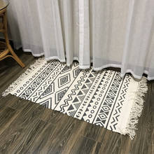 Nordic Retro Theme Cotton Linen Floor Carpet Bedroom Mat Home Decor Bedside Rug With Tassels Washable Tatami Mats Kitchen Carpet 2024 - buy cheap