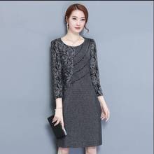 Винтажное платье размера плюс, весна 2020, корейский стиль, женское платье, офисные, вечерние, для девушек, платья трапециевидной формы, для работы, Femme Vestidos J29910 2024 - купить недорого