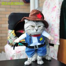 1 set  Cowboy Cosplay Funny Dog Cats Coats Costume  Suit For Pet  Uniform Clothes Puppy Hat Suit Dressing Up Party photography 2024 - buy cheap
