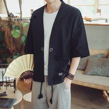 Disfraz de Kimono Yukata para hombre, cárdigan Kimono japonés con estampado, abrigos, ropa asiática, camisas informales de playa de verano 2024 - compra barato