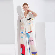 Conjunto de dos piezas plisado Miyake, camisa de manga corta de verano para mujer, Pantalones rectos largos, trajes de dos piezas ropa de mujer TP5058 2024 - compra barato