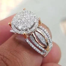 Milangirl супер блестящий цирконий обручальное кольцо для женщин круглое кольцо на годовщину 2024 - купить недорого