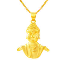 Collar con colgante de Buda Budista para mujer, gargantilla de cadena de oro de 24K, amuleto indio Maitreya de boda, hinduismo, regalo para el día de la madre 2024 - compra barato