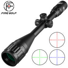 Fire wolf-escopo de rifle 6-24x50, visão de caça, fechadura tática para sniper, airsoft, luz vermelha, verde, iluminado por vermelho 2024 - compre barato