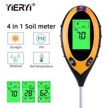 yieryi 4 In 1 Digital PH Meter Soil Moisture Monitor Temperature Sunlight Tester For Gardening Plants Farming With Blacklight 2024 - buy cheap