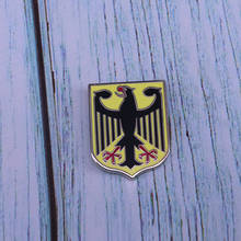 Черный орел Эмаль Булавка Германия герб желтая брошь для нагрудного значка шляпы 2024 - купить недорого