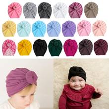 Turbante para bebé, sombrero con nudo superior para niño pequeño, niño y niña, gorro indio suave para recién nacido, accesorios de fotografía 2024 - compra barato