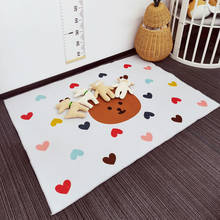 Alfombra nórdica bonita de amor y oso, alfombrilla antideslizante para juegos de bebé, suave para gatear, decoración para dormitorio de niños y sala de estar 2024 - compra barato