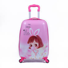 New 18inch kids luggage Cartoon PC Suitcase Boarding Rolling Luggage Travel Bag Kids Suitcase Gift  Drop Shipping 2024 - buy cheap