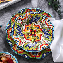 Criativo pintado à mão cerâmica estilo espanhol moda casa prato ocidental placa plana personalizado restaurante utensílios de mesa 2024 - compre barato