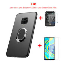 For Redmi note 9S Case Soft Silicone With Stand Ring Magnet Holder TPU Back Cover Tempered Glass Screen Protector For note 9 pro 2024 - buy cheap