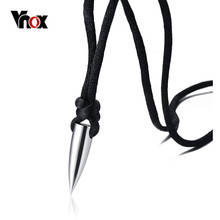 Vnox Men Bullet Necklace Hip Hop Jewelry Stainless Steel Pendant with Black Rope Chain Necklaces 2024 - buy cheap