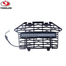 UTV RZR Front Bumper Mesh Grille Grill with LED Light Bar for Polaris RZR PRO XP 1000 2020 2024 - buy cheap