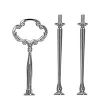 5set 2 3 Tier Cake Plate Stand Heavy Metal Center Handle Fitting Hardware Rod Shape:Ornate Victoriana Color:Silver Amount:5 Sets 2024 - buy cheap