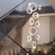 Candelabros Led de Cristal para escalera, lámparas colgantes de techo de lujo para decoración del hogar, cristales largos, Lustre de cocina 2024 - compra barato