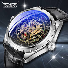 Люксовый бренд, JARAGAR, Мужская коллекция, автоматические часы со скелетом, кожаные механические наручные часы, мужские деловые часы, Relogio Masculino 2024 - купить недорого