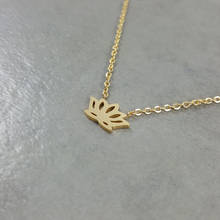 Dainty Lotus Layered Necklace Buddhist Jewelry Vintage Stainless Steel Rose Gold Flower Collar Necklace Women Mothers Day Gift 2024 - buy cheap