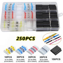 250PCS Seal Heat Shrink Insulated Solder Butt Terminals Cable Electrical Wire Splice Connectors Heat Shrink Tube Assortment AWG 2024 - buy cheap