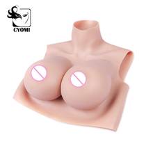 Cyomi c/d/f copo realista crossdresser peito gola alta pescoço transexual seios falsos silicone arraste rainha 2g 2024 - compre barato