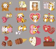 40pcs Love Little Raccoon Photo Album Scrapbook Waterproof Decoration Sticker DIY Handmade Gift Scrapbook Sticker 2024 - buy cheap