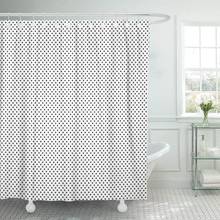 Cortina de chuveiro criativa, cortina de banho de poliéster à prova d'água com estampa de bolinhas cinza preto e branco abstrato 72x78 polegadas com ganchos 2024 - compre barato